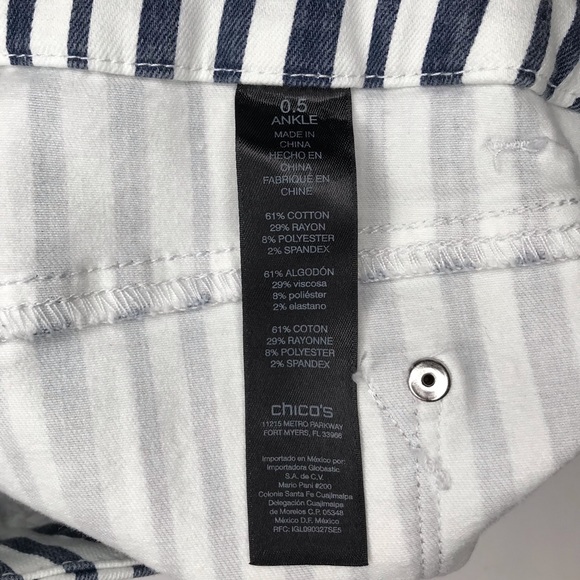 Chico’s So Slimming Striped Girlfriend Jeans - 6 - Picture 15 of 17